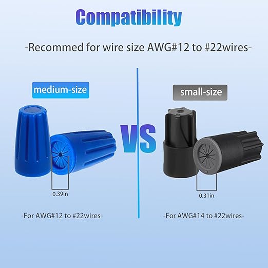 30PCS Waterproof Wire Electrical Connectors 22AWG-12AWG, Outdoor Seal Electrical Twist Nuts Caps Cable Terminal Connector for Landscape Light, Irrigation Valves, Wet Location Installation, Blue