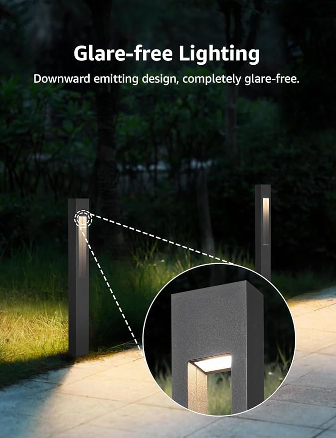SUNVIE Low Voltage Landscape Lights 3W LED Pathway Lights Wired Aluminum Waterproof Outdoor Landscape Lighting 3000K 12-24V Path Lights Low Voltage for Garden Yard Walkway ETL, 8 Pack with Connectors