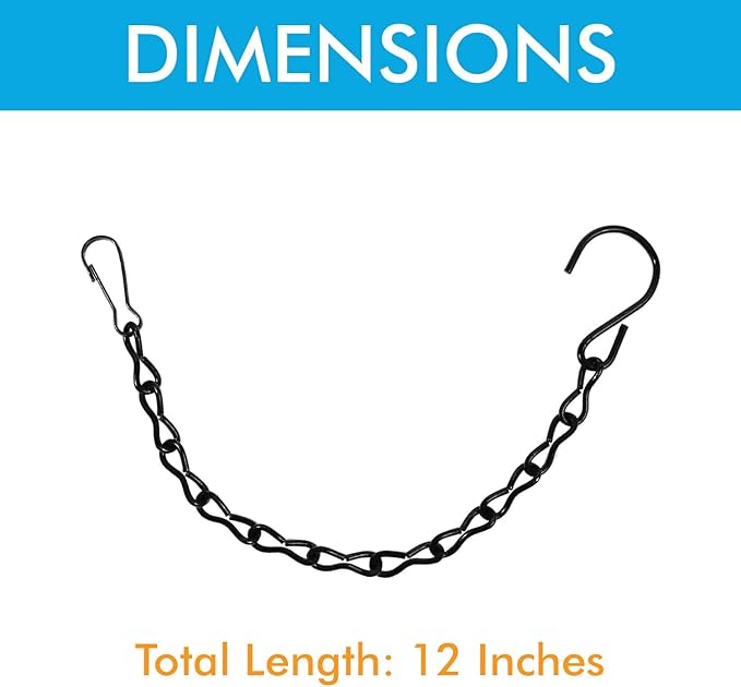 12 Pack 12 Inches Hanging Chain for Bird Feeders, Planters, Birdbaths, Billboards, Lanterns, Chalkboards, Decorative Ornaments (12 Inch 12pc)