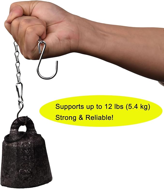 11 Inch Silver Hanging Chain, Small Hanging Basket Chain Kits with Hooks for Bird Feeder Hanging Plant Extender Porch Wind Chime