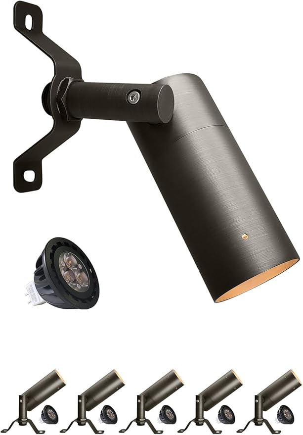 MALORY Low Voltage Landscape Spot Down Light, Brass Landscape Lighting Christmas Tree Down Light Led Downlights Outdoor Wall Mounted Light for Yard, Garden, Lawn,Patio with MR16 Bulb (MLR-D01-2)