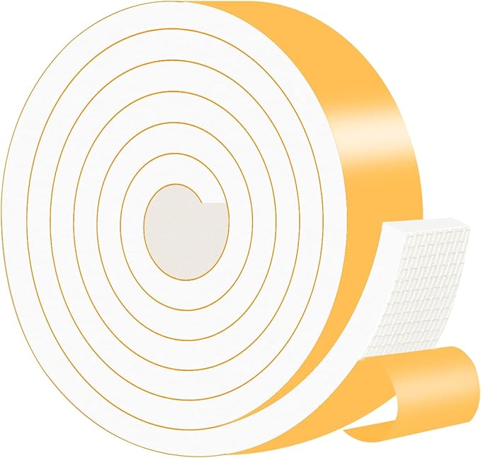 Weather Stripping,Front Door Insulation,Strong Adhesive, Lightproof, Soundproof Foam,Seal Strip for Door Frame,Window Frame(White,2 in x 1/2 in x 6.5Ft)