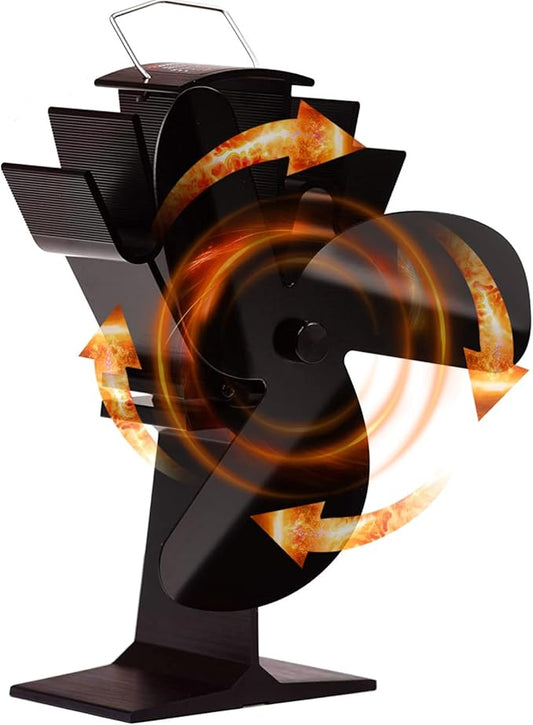Tomersun 3 Blades Heat Powered Stove Fan for Wood/Log Burner/Fireplace