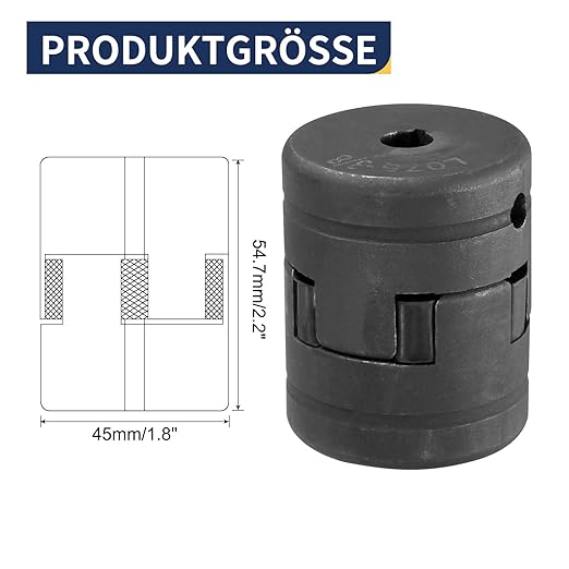 uxcell 3/8" to 1" L075 Flexible 3-Piece L-Jaw Coupling Coupler Set & Buna-N NBR Rubber Spider for Log Splitter Hybrid Equipment