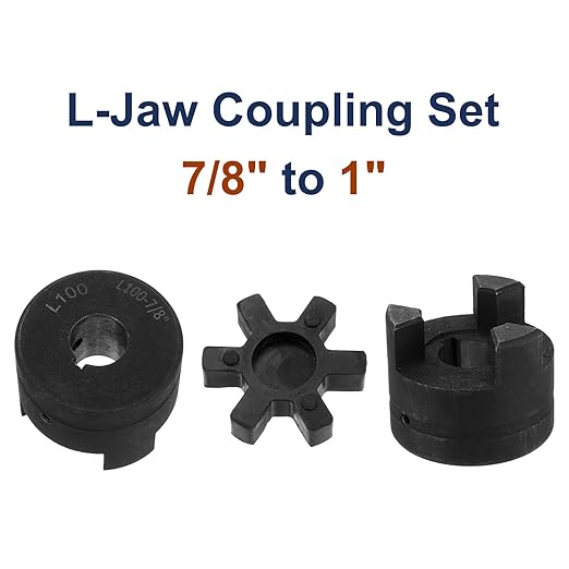 uxcell 7/8" to 1" L100 Flexible 3-Piece L-Jaw Coupling Coupler Set & Buna-N NBR Rubber Spider for Log Splitter Hybrid Equipment