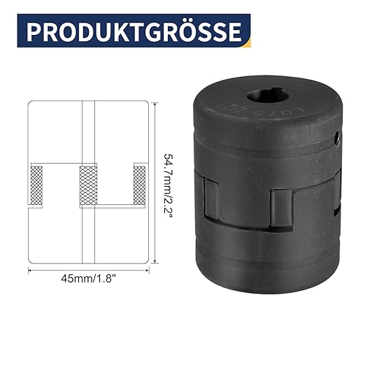 uxcell 1/2" to 3/8" L075 Flexible 3-Piece L-Jaw Coupling Coupler Set & Buna-N NBR Rubber Spider for Log Splitter Hybrid Equipment