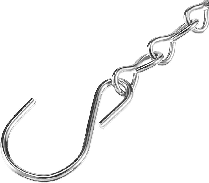 12 Pack 9.5 Inch Hanging Chain Garden Plant Hangers for Bird Feeders, Billboards, Bird Houses, Planters, Chalkboards, Lanterns, Wind Chimes, and Decorative Ornaments (Silver)