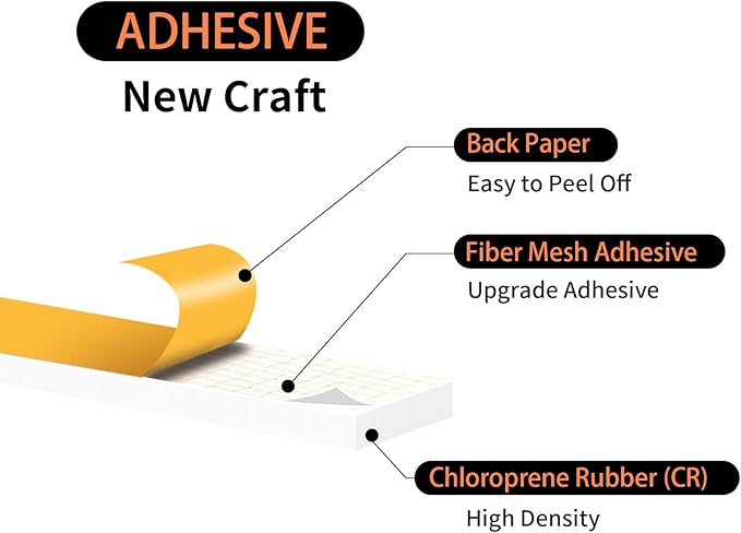 Weather Stripping Door Seal Strip,Door Weather Stripping,Strong Adhesive, Weatherproof, Reduce Noise, Gap Filler, Foam Insulation Tape for Doors and Windows (White,3/4 in x 5/16 in x 13Ft)