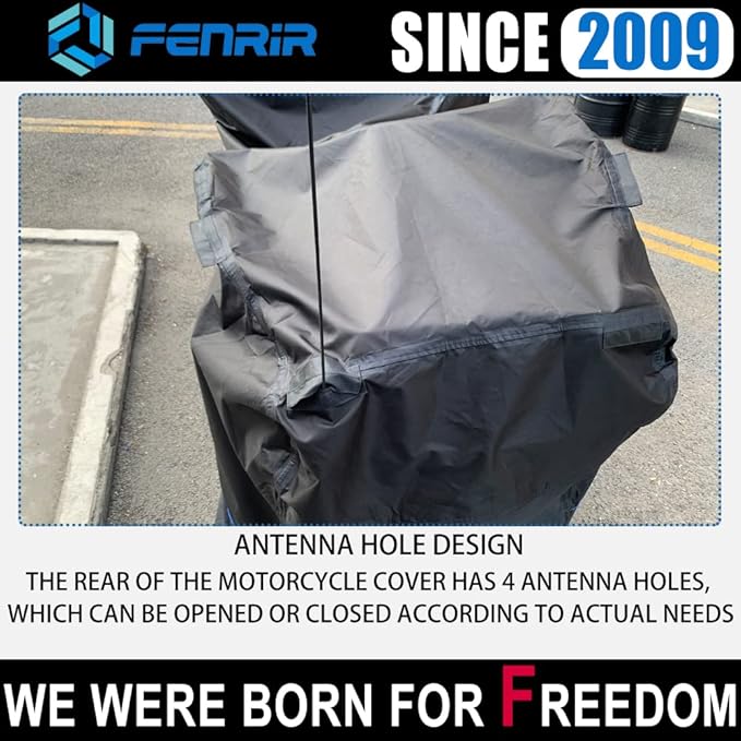 FENRIR 111" Trike Motorcycle Cover Waterproof Outdoor Storage Exhaust Pipe Anti-Scalding Antenna Hole Compatible with Harley Davidson Freewheeler TRI Glide Ultra Road Glide3 Trike Goldwing Roadmaster