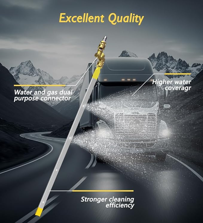 100cm/40in Radiator Cleaning Wand - Over 4500PSI Portable Pressure Washer Tool for Car Radiator Flush Kit with Adapter, Deep Clean Accessories (100cm/40in Cleaning Wand with Adapter)