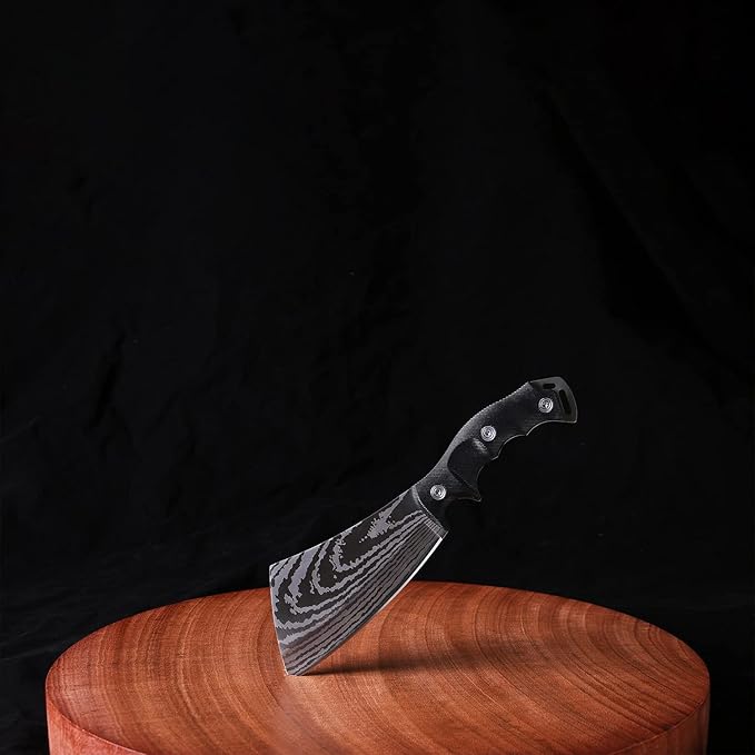 11 Inch Hatchet with Sheath, Small Compact Machete Axes, Fixed Blade Full Tang Camping Tactical Knife for Woodworking, Garden Machete Axe with Sheath for Bushcraft Yards Bushes Wood, A4SL