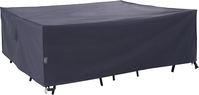 F&J Outdoors Patio Furniture Covers Waterproof UV Resistant Rip-stop Fabric Outdoor Furniture Cover, Grey, 100"Wx100"Dx27.5"H