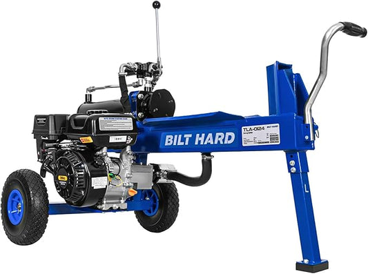 BILT HARD 18-Ton Portable Gas Log Splitter, Rapid Auto Return Ram System with 2-Stage Gear Pump, Wood Splitter with 7 HP 209cc Engine, Horizontal Full Beam Steel Wedge Firewood Splitting