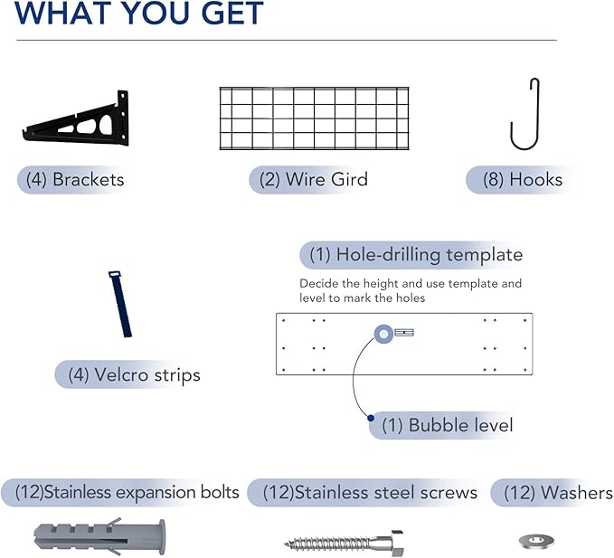 FLEXIMOUNTS Garage Wall Shelving, 2-Pack 1x3 ft, Includes 8 Bike Hooks, Wall Shelf Garage Organization System w/Bike Hangers, Storage Rack, Floating Shelves, 300 lbs Weight Capacity