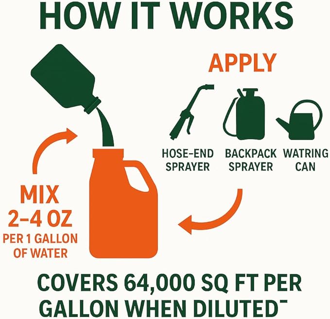 GS Plant Food Green Envy Liquid Lawn Food - Summer-Ready Organic Fertilizer for Heat-Stressed Lawns, All Grass Types (1 Gallon)