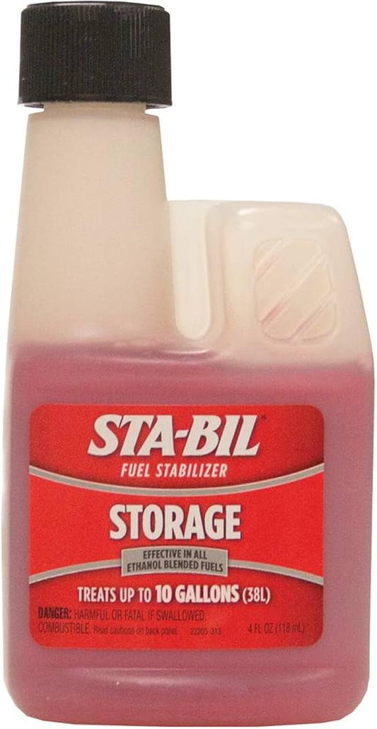 STA-BIL Storage Fuel Stabilizer - Keeps Fuel Fresh for 24 Months - Prevents Corrosion - Gasoline Treatment that Protects Fuel System - Fuel Saver - Treats 10 Gallons - 4 Fl. Oz. (22204)