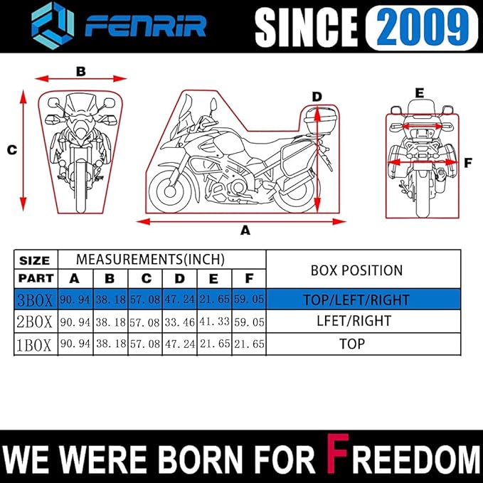 FENRIR 420D 90" INCH Motorcycle Cover Waterproof Outdoor Storage Compatible with BMW R1300GS R1250GS KTM Adventure Honda Africa Twin Nt1100 Yamaha Tracer Suzuki VStrom Kawasaki Versys Triumph Tiger