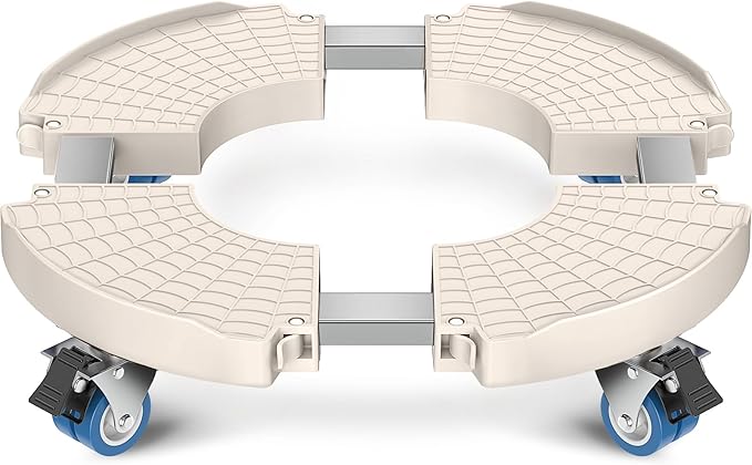 VANCASTLE Plant Caddy with Lockable Wheels Heavy Duty 450lbs Capacity, 15-22 Inch Adjustable Plant Stand with Wheels Rolling base, Plant Dolly for Flower Pot Mover Indoor Outdoor, Beige, 1 Pack