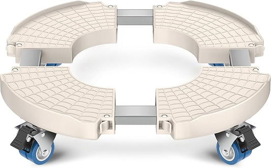 VANCASTLE Plant Caddy with Lockable Wheels Heavy Duty 450lbs Capacity, 15-22 Inch Adjustable Plant Stand with Wheels Rolling base, Plant Dolly for Flower Pot Mover Indoor Outdoor, Beige, 1 Pack