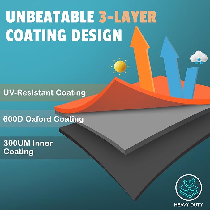 Grill Cover 50 Inch - Superior BBQ Cover for Weber Spirit 300 and 200 Series Grill, 600D Outdoor Barbecue Covers Waterproof Heavy Duty for Weber Spirit E210, E215, E310, E315, E320 and E330