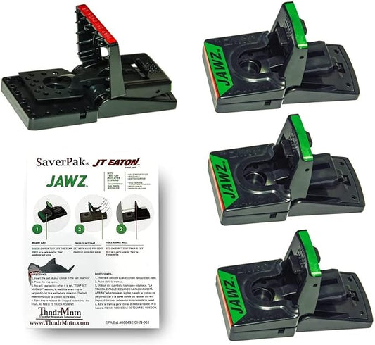 $averPak 4 Pack - Includes 4 JT Eaton Jawz Mouse Traps for use with Solid or Liquid Baits