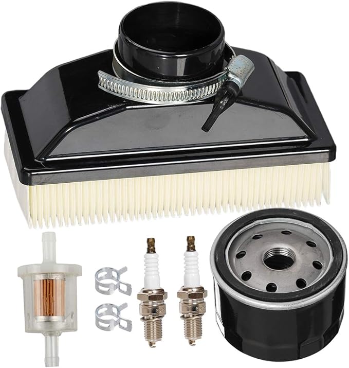 HIFROM Air Filter Oil Filter Spark Plug Fuel Filter Tune Up kit Compatible with Kawasaki FR541V FR600V 4-Cycle Engines 11013-0727 11013-7050 99999-0383 Lawn Mower