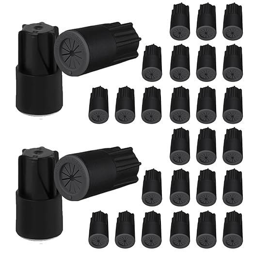 30PCS Waterproof Wire Electrical Connectors 22AWG-14AWG, Outdoor Seal Electrical Twist Nuts Caps Cable Terminal Connector for Landscape Light, Irrigation Valves, Wet Location Installation, Black