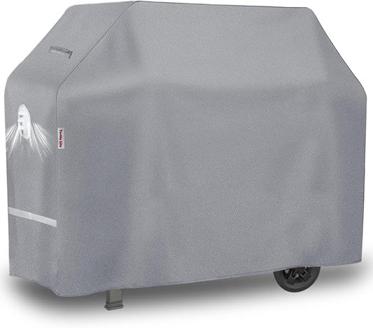 Turtle Life BBQ Grill Cover, 64 Inch Heavy Duty Waterproof 4-6 Burner Barbecue Gas Grill Covers for Weber Genesis Char-Broil Brinkmann, Gray