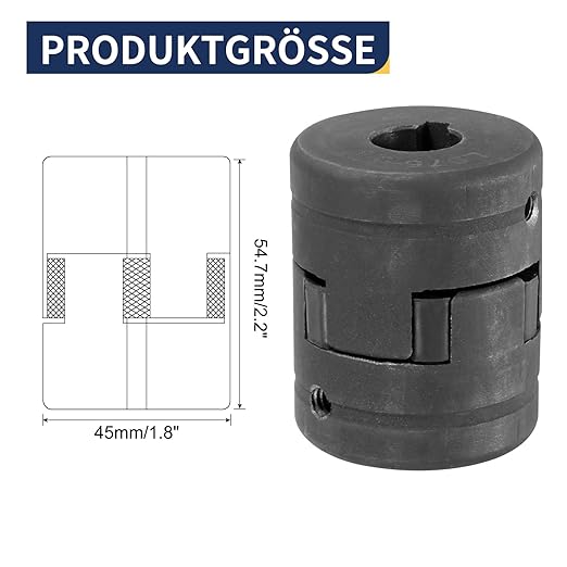 uxcell 5/8" to 1" L075 Flexible 3-Piece L-Jaw Coupling Coupler Set & Buna-N NBR Rubber Spider for Log Splitter Hybrid Equipment