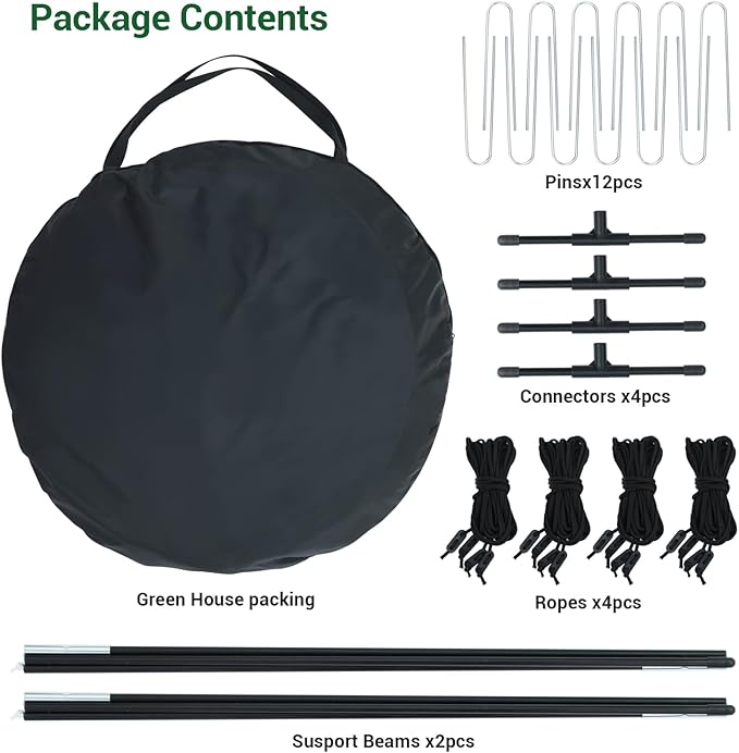 Ohuhu Pop Up House - Fast Set-up Small Greenhouse Walk in Portable Greenhouses Indoor Outdoor with Removable PE Mat & Mesh Window for Protecting Plant from Cold Frost & Birds 48 x 48 x 63.7''