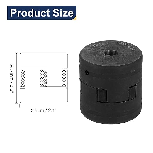 uxcell 7/16" to 7/16" L090 Flexible 3-Piece L-Jaw Coupling Coupler Set & Buna-N NBR Rubber Spider for Log Splitter Hybrid Equipment