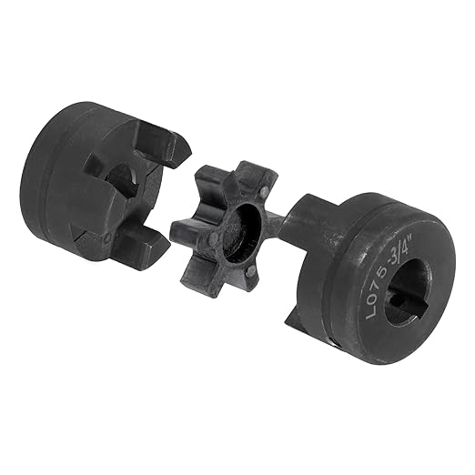 uxcell 3/4" to 3/4" L075 Flexible 3-Piece L-Jaw Coupling Coupler Set & Buna-N NBR Rubber Spider for Log Splitter Hybrid Equipment