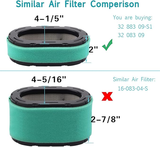 3 Pack 32 083 09-S 32 883 09-S1 Air Filter for Kohler KT715 KT725 KT730 KT735 KT740 KT745 KT610 KT620 19HP-26HP Engine Cub Cadet Lawn Mower