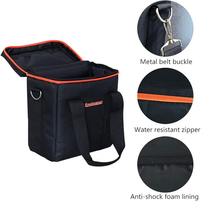EnginStar Carrying Case Storage box Travel Business Lunch Bag Shockproof Universal Compatible for Jackery Portable Power Station, picnic camping wild fishing hunting - Black