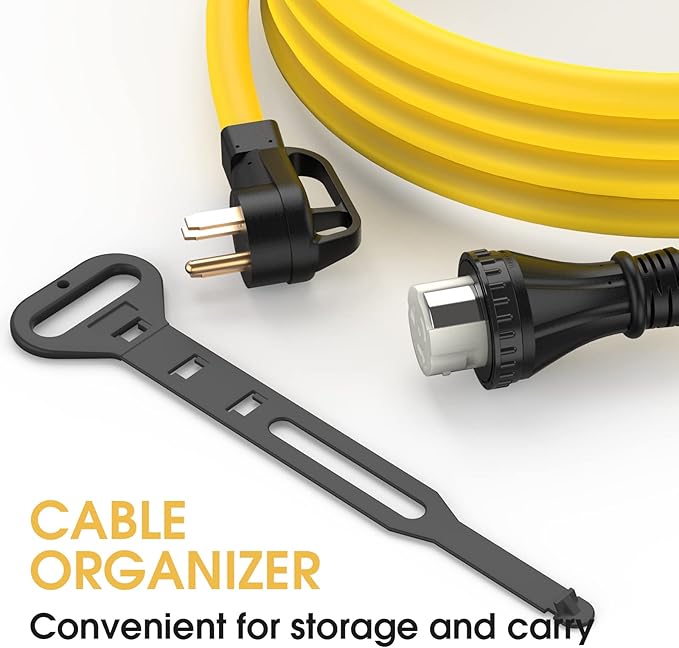 TOOLIOM 50 Amp Generator Cord, NEMA 14-50P/SS2-50R Twist Lock 50 AMP for RV, 125/250V 12500W 6/3+8/1 AWG STW Generator Extension Cord, ETL Listed (25FT)