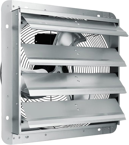 VEVOR Shutter Exhaust Fan, 16'' with High Speed, AC-motor, 2000 CFM, Wall Mount Attic Fan, Ventilation and Cooling for Greenhouses, Garages, Sheds, FCC