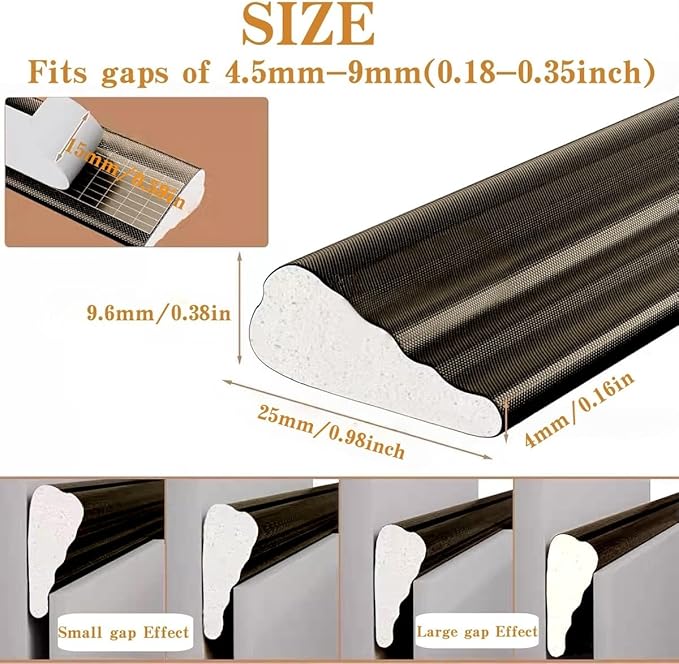 Wedge-Shape Window Weather Stripping Door Seal, 118” Foam Winter Insulation Strip for Exterior Front Door Frame Window Soundproofing Noise Cancelling Window Inserts, Brown