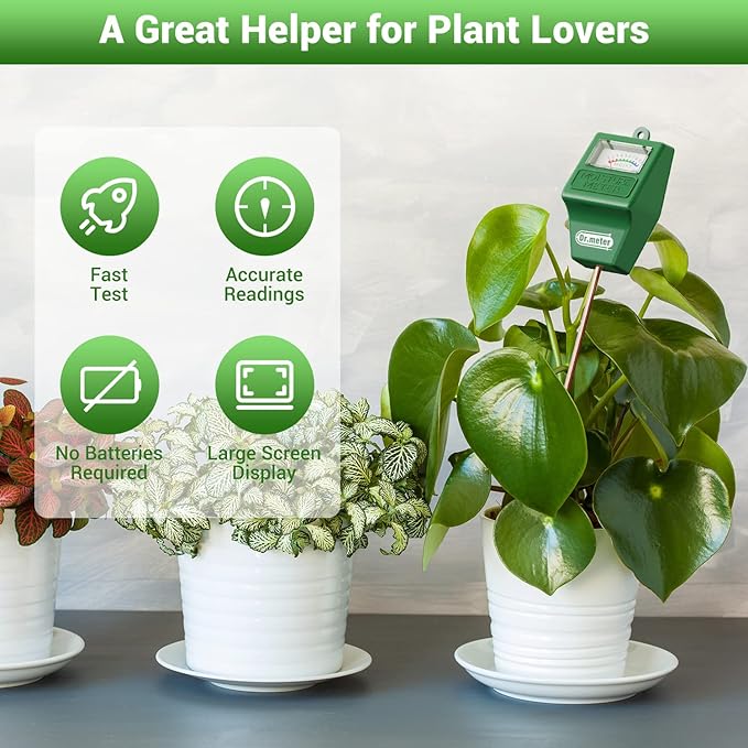 Soil Moisture Meter, 2 Packs Soil Test Kit for Garden Lawn Farm Indoor & Outdoor Use - Soil Tester Hygrometer Sensor for Houseplants - Plant Water Meter-No Battery Needed, Gardening Gifts