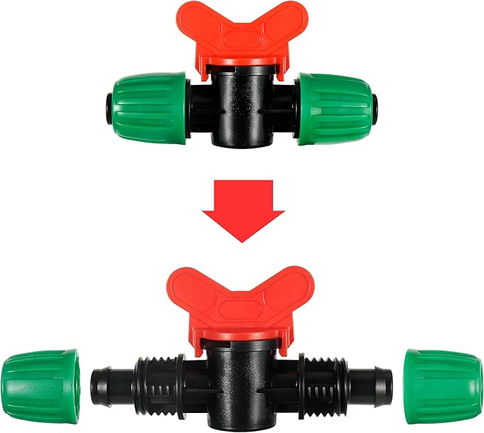 5 Pcs 1/2 Inch Drip Irrigation Switch Valve 1/2" Drip Irrigation Shut Off Valve Drip Irrigation Fittings Irrigation Valve for Drip System for Garden Water Flow Control