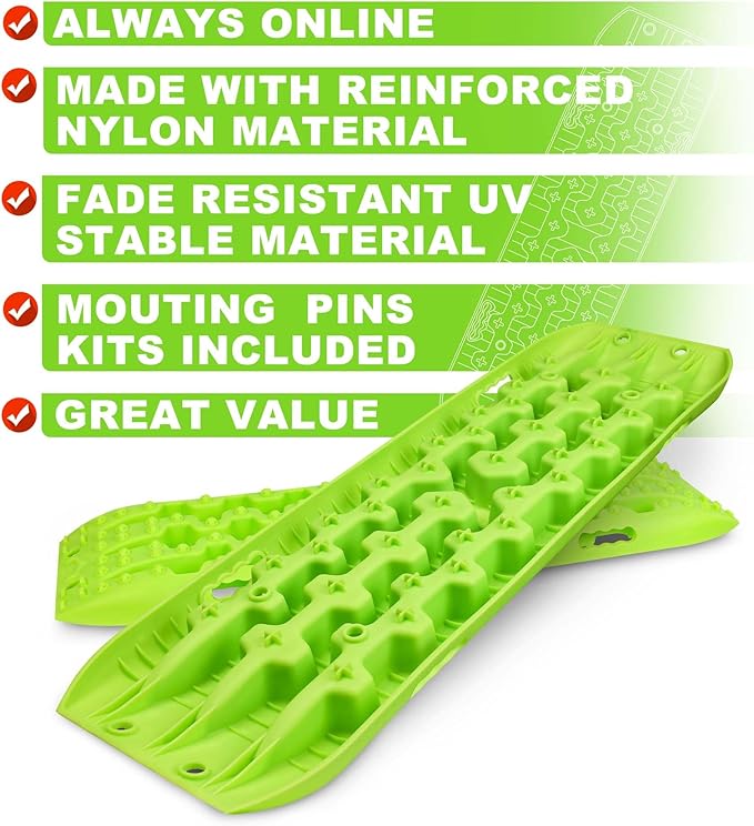 X-BULL New Recovery Traction Tracks Sand Mud Snow Track Tire Ladder 4WD (Peak Green,3gen)