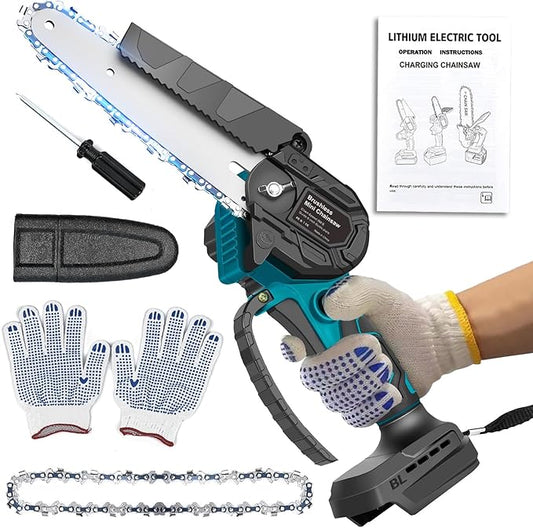 Mini Chainsaw for M-akita 18V Battery, 600 W Brushless Chainsaw Electric 6 Inches, Battery Chainsaws Hand Chainsaw for Garden Shears, Wood Cutting๏ผNo Battery๏ผ