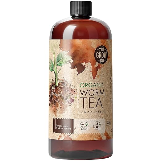 Worm Castings for Plants, Earthworm Casting Organic Fertilizer, Bokashi Booster, Worm Tea Made from Compost Worms, Liquified & Concentrated Vermicompost for Soil Fertility & Bountiful Harvest, 32 oz.