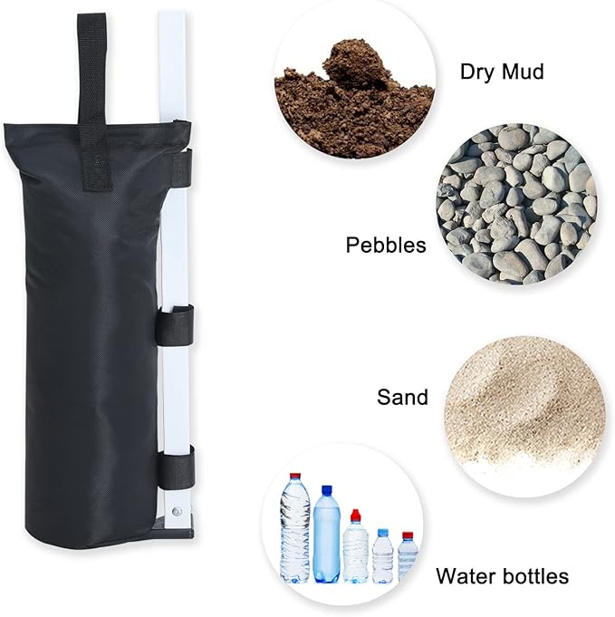 COOSHADE Canopy Tent Sand Bags Gazebo Weights Bags,4 Pack,Black,112LBS
