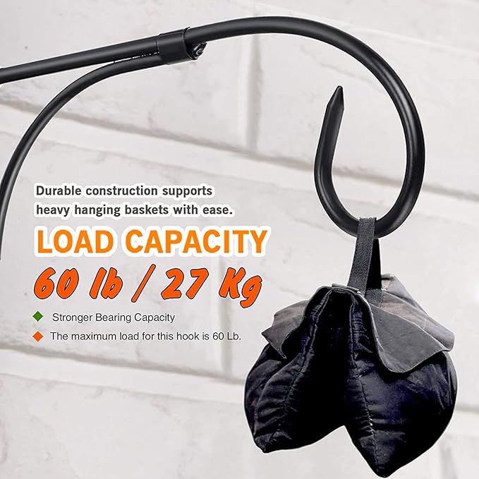 11 Inch Wall Mount Hanging Plant Hook, Rust-Resistant Iron Plant Hanger for Indoor & Outdoor Use