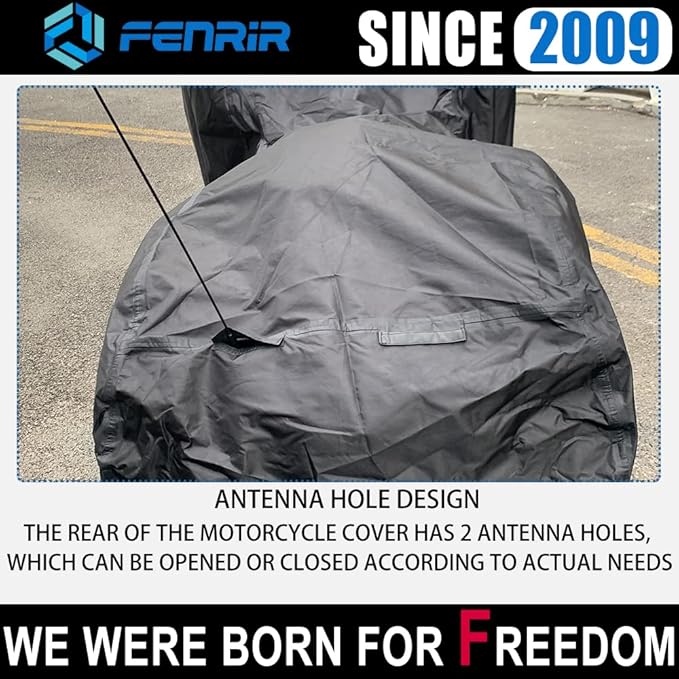 FENRIR 104" Motorcycle Cover Waterproof Outdoor Storage Compatible with Harley Davidson Street Glide Road Glide Electra Glide Road King Indian Challenger Chieftain Springfield R18B Honda Golde Wing