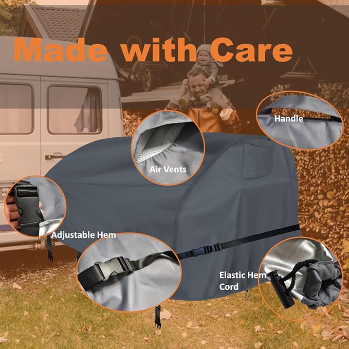 Log Splitter Cover (89×45×39 inch) for 15-45tons Log Splitter All Weather Protection, Cover for Wood Splitter,Log Splitter Cover Waterproof Heavy Duty, Cover for Wood Splitter,Gray
