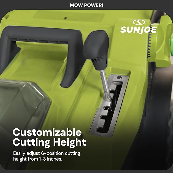 Sun Joe 24 Volt 17 Inch Mulching Walk Behind Lawn Mower with 11 Gallon Grass Catcher, 6 Position Height Adjustment, Battery and Charger, 24V-X2-17LM