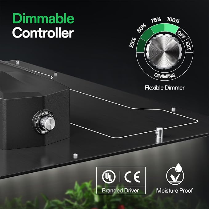 VIVOSUN VS4000 LED Grow Light with Full Spectrum Diodes & Brand Driver Dimmable Sunlike Lights for Seedling Veg & Bloom Plant Grow Lamp for 4x4/5x5 Grow Tent