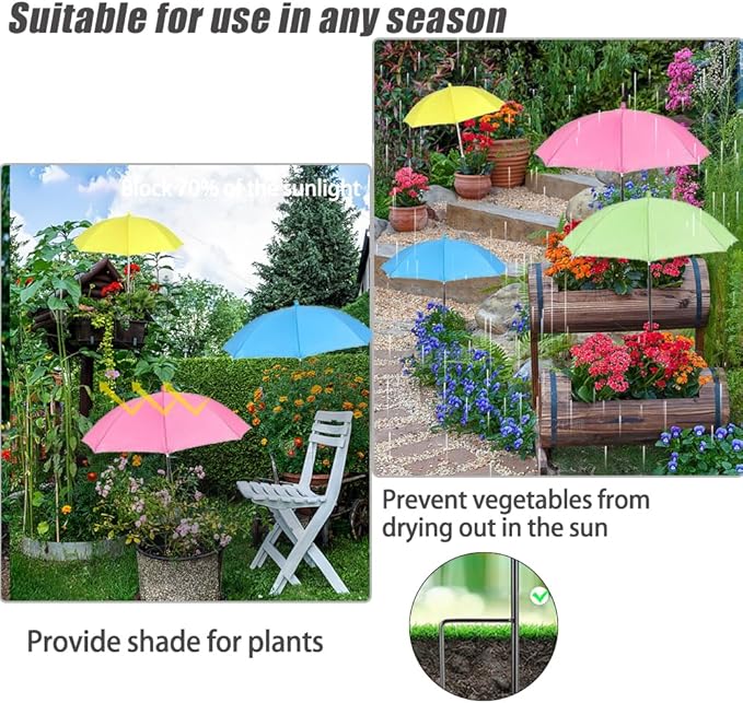 Plant Umbrellas for Outdoor Plants, Garden Umbrella Shade for Plants,Adjustable Height Provides shade cloth for Plants to Protect Their Flowers from Intense Sunlight and Rain(18.8 inches to 35.58 inches)