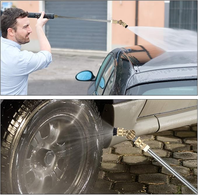 Mudder 4000 Psi Power Rotating Pressure Washer Tips Turbo Nozzle with 1/4 Quick Connector and 4500 Psi Pivoting Coupler and 7 Pcs Spray Nozzle Tips Kit Multiple Degrees